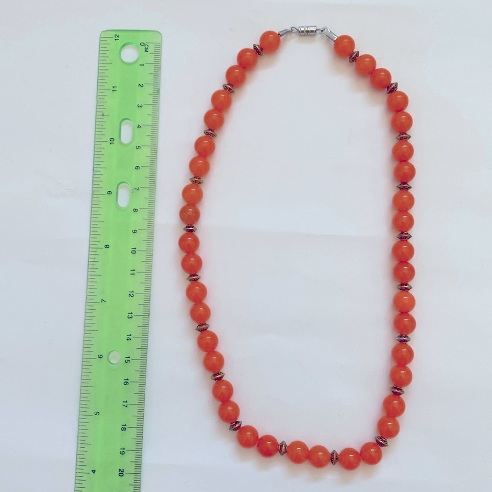 Semi-Precious Beaded Necklace Orange